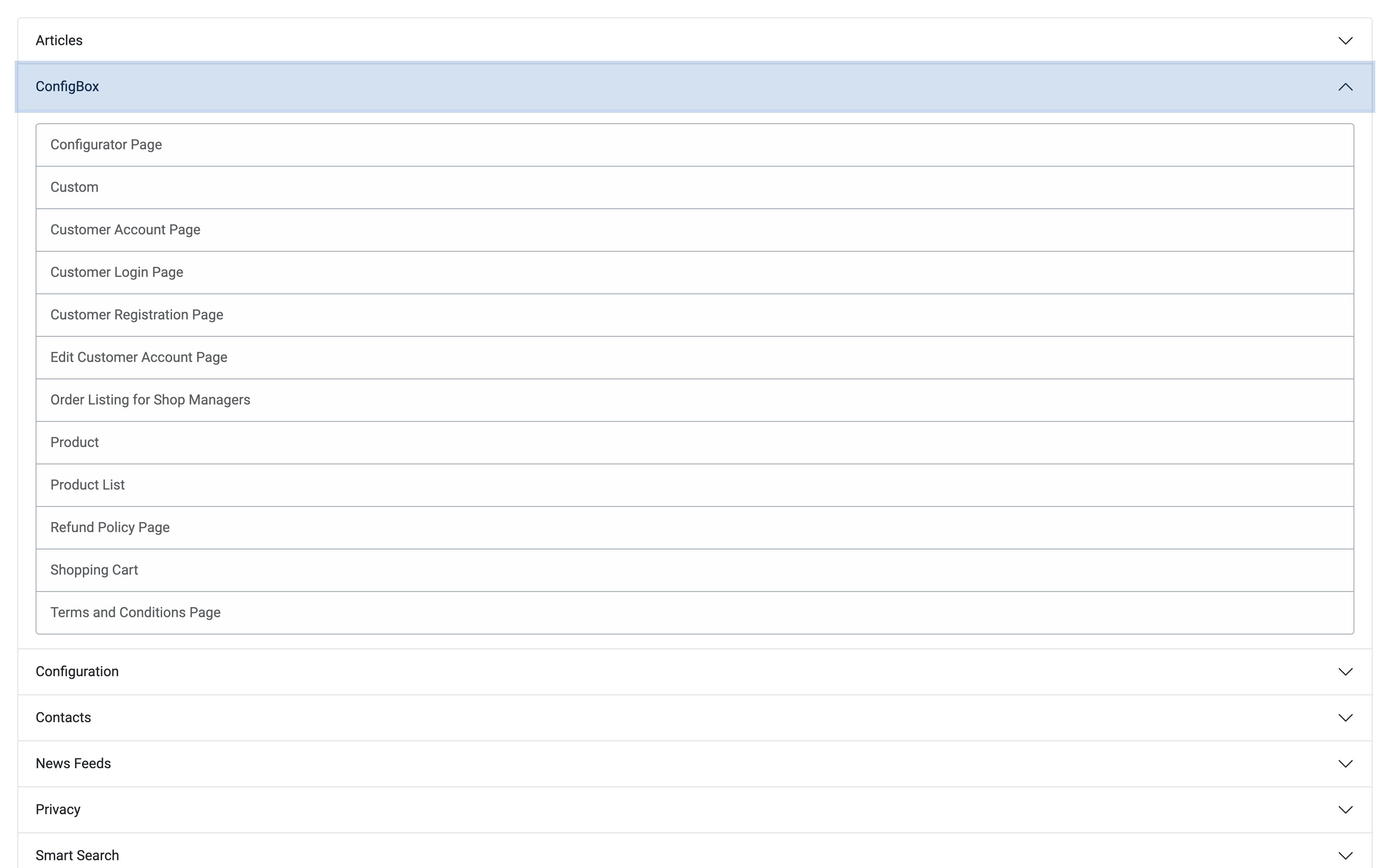 The CBX group of Joomla's Menu Item Type picker