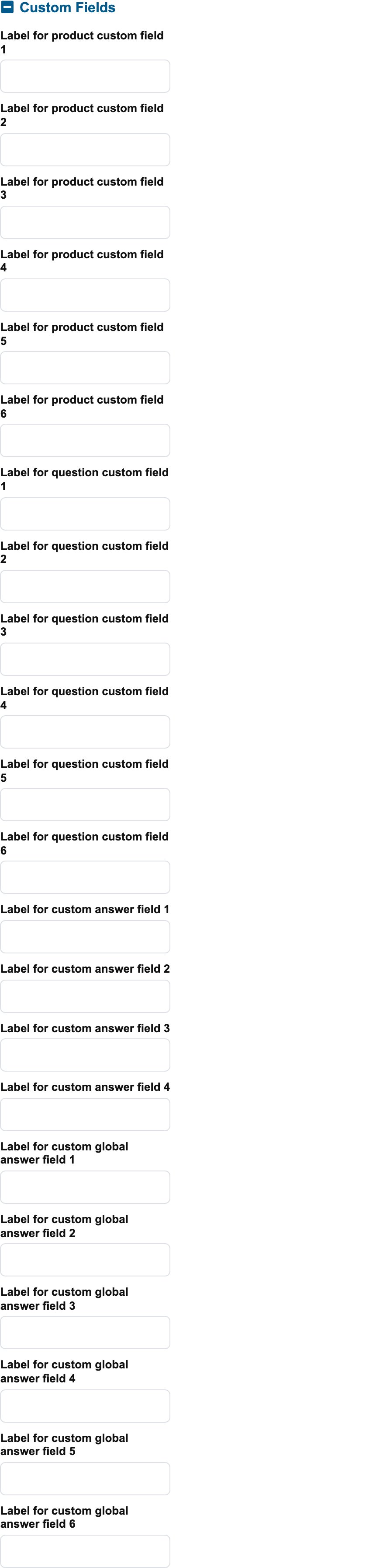 The Custom Fields section