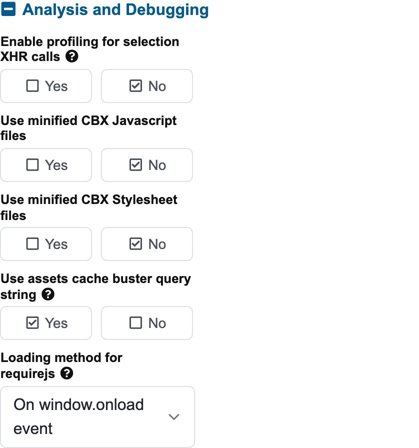 The Analysis and Debugging section